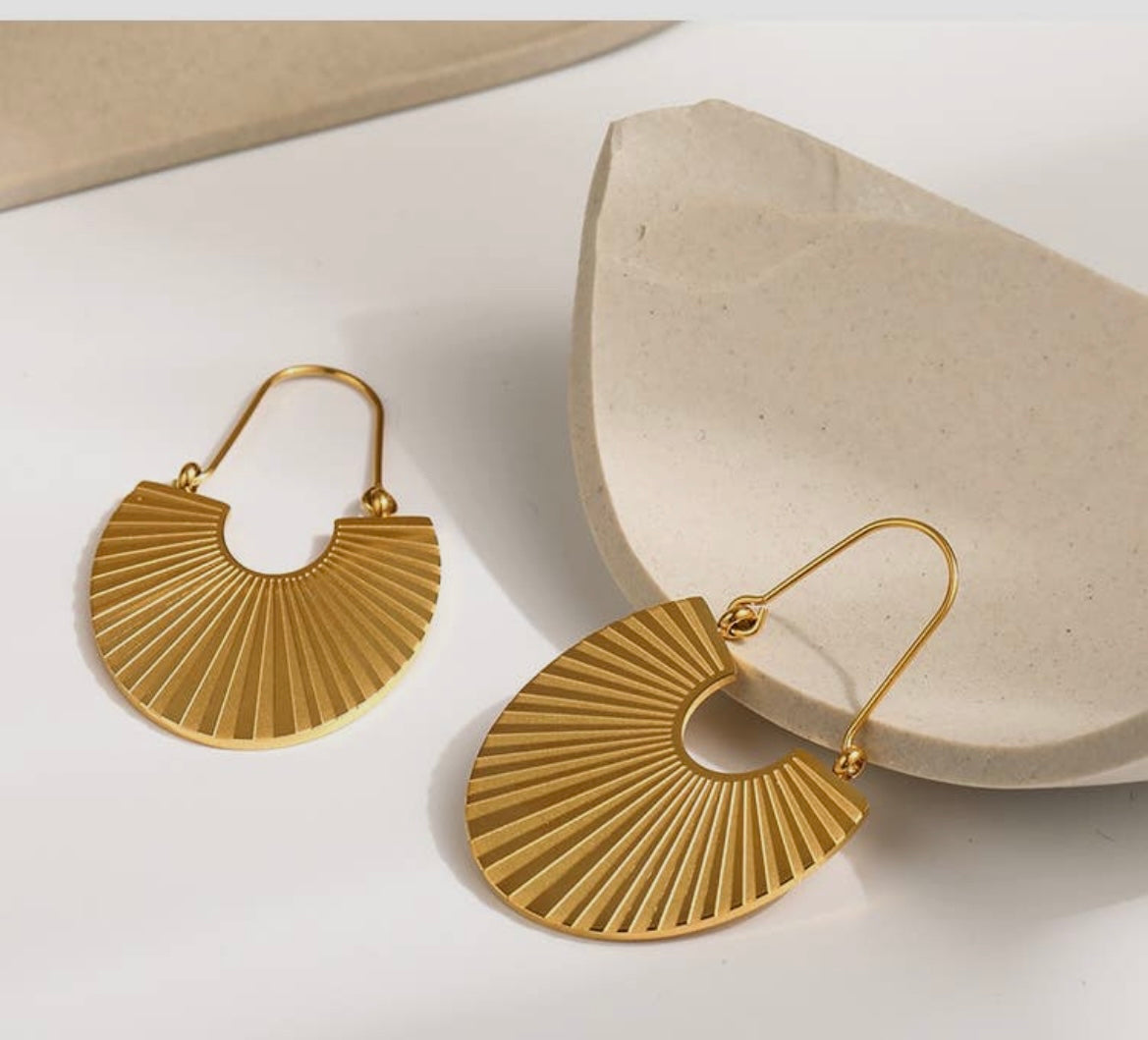 Gold Fan Earrings