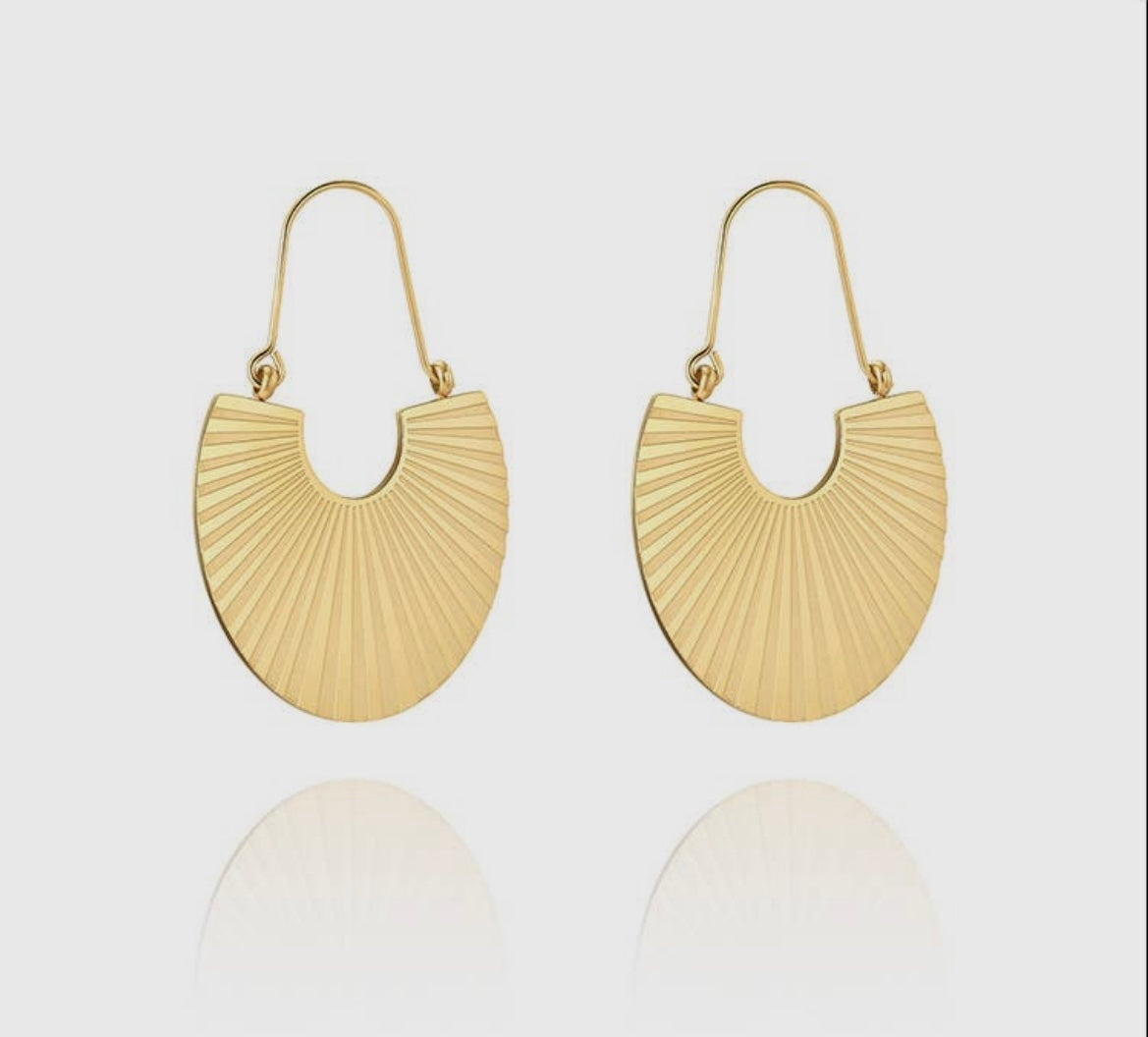 Gold Fan Earrings