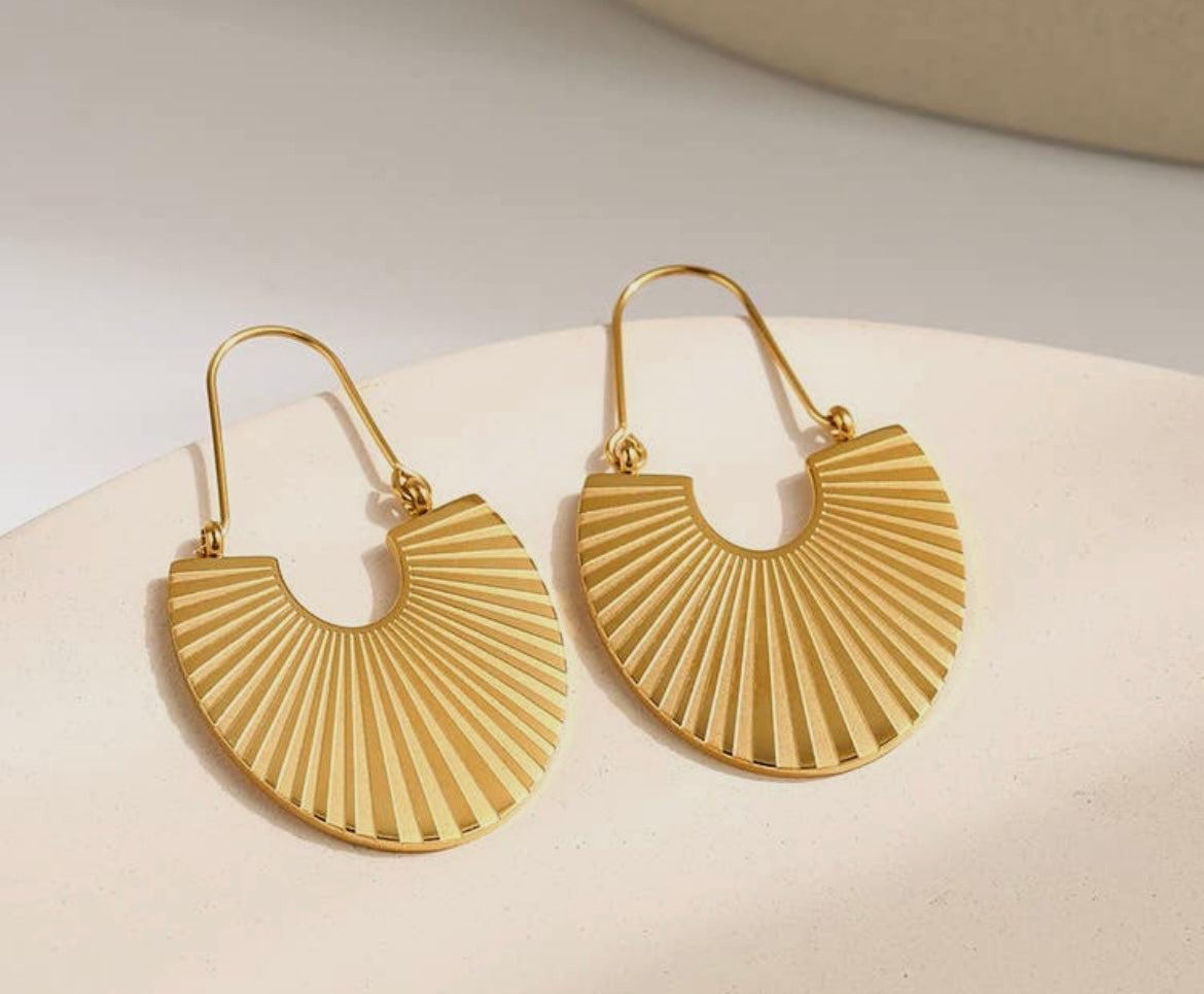 Gold Fan Earrings