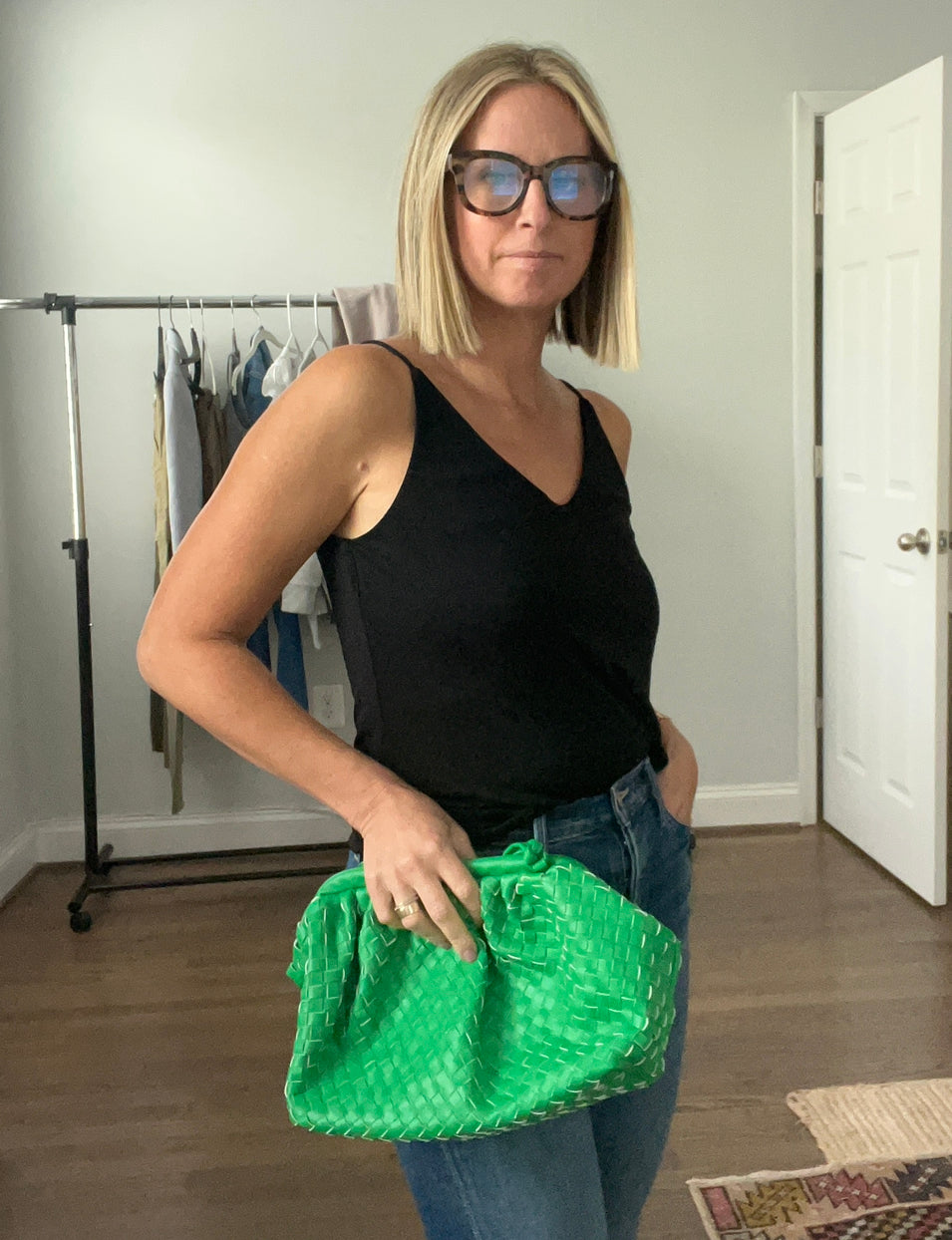 Momma Green Woven Bag