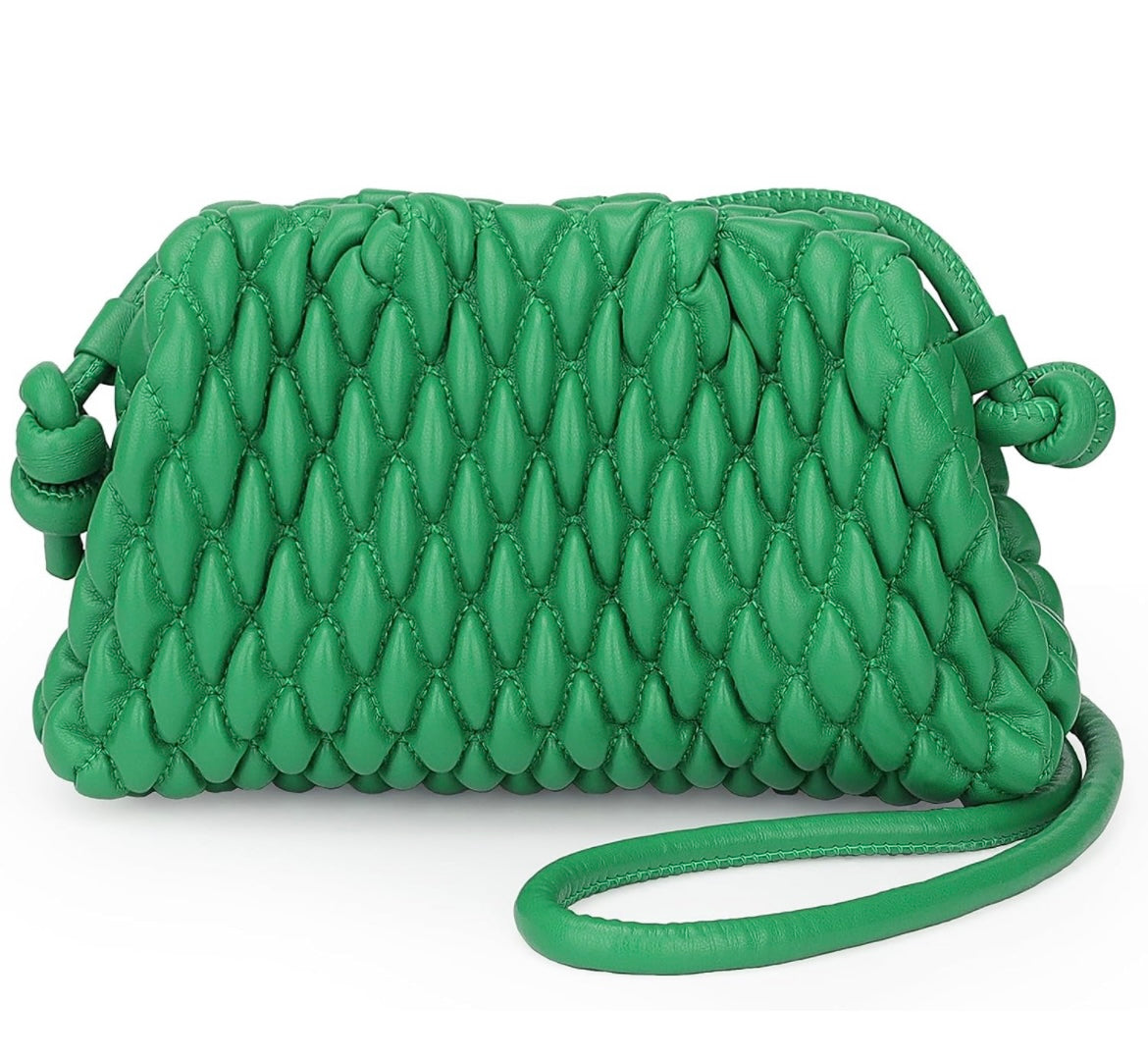 Woven Cloud Clutch - Emerald