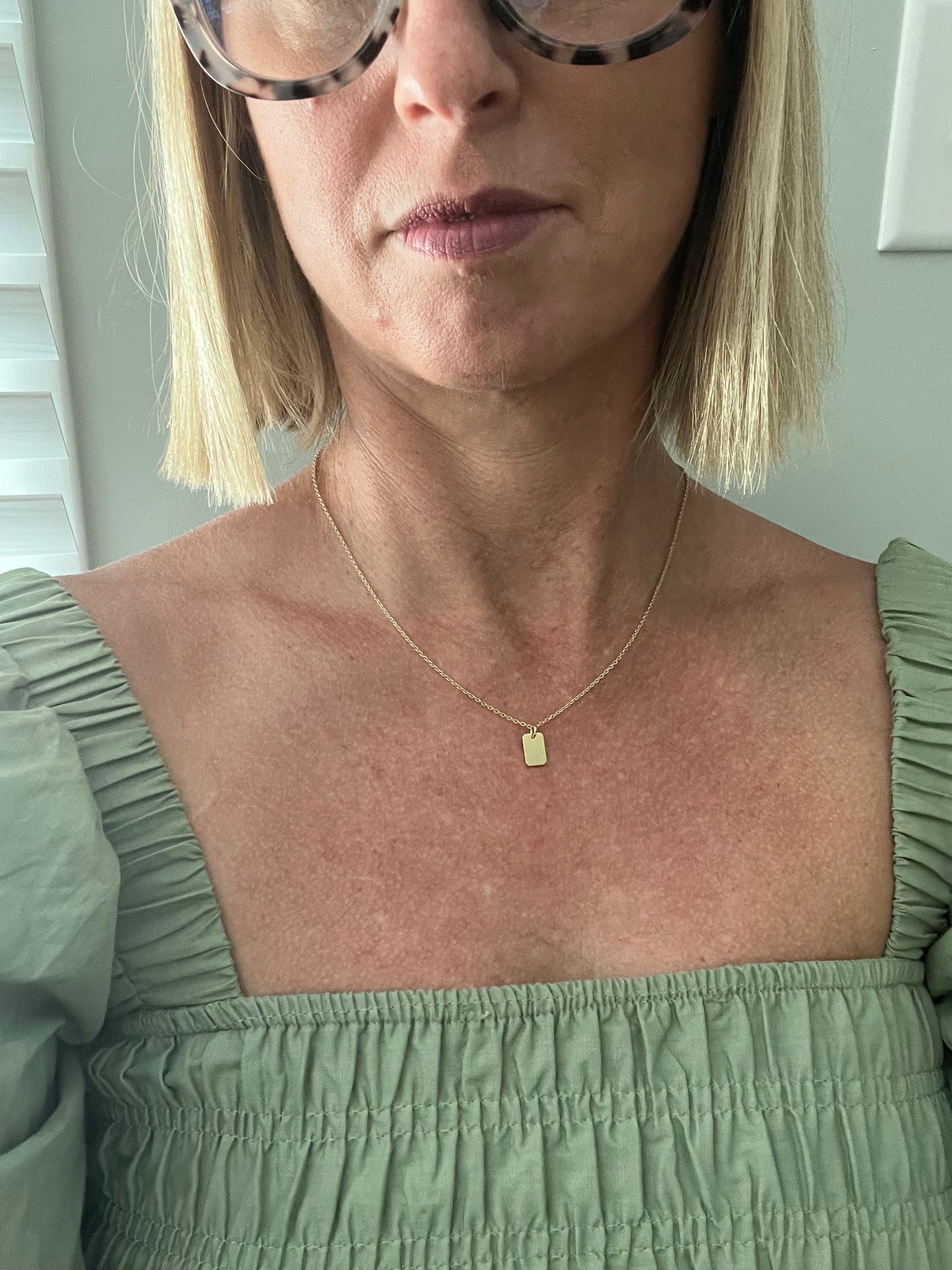 Mini Gold Tag Necklace