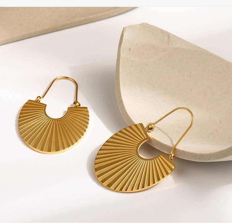 Gold Fan Earrings