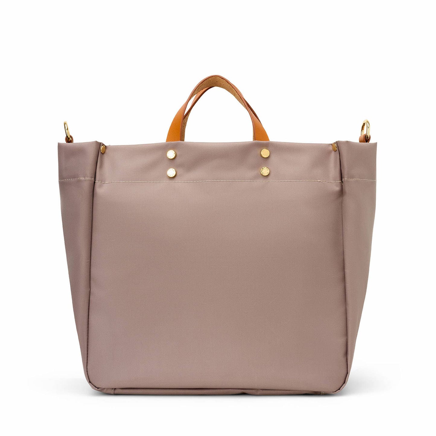 "Codie" Taupe Nylon Tote with Leather Accents