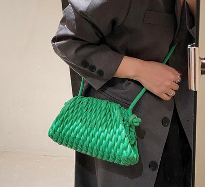 Woven Cloud Clutch - Emerald