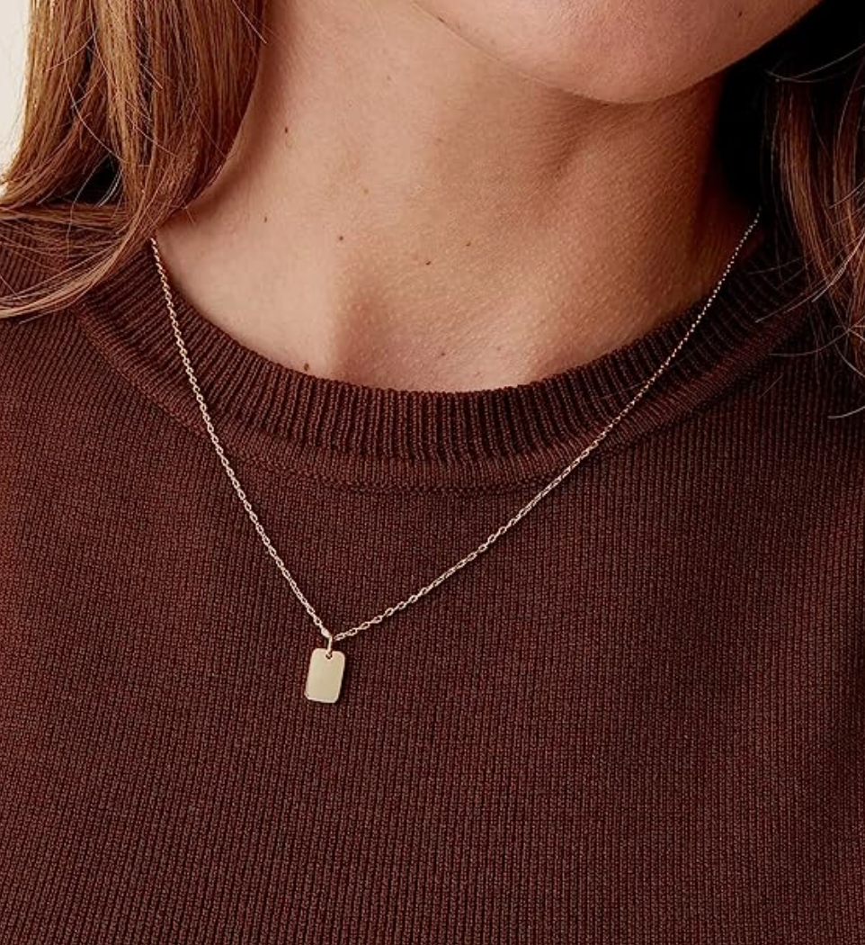 Mini Gold Tag Necklace