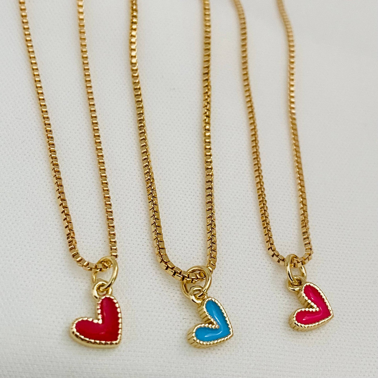 Small Heart Enamel Necklace