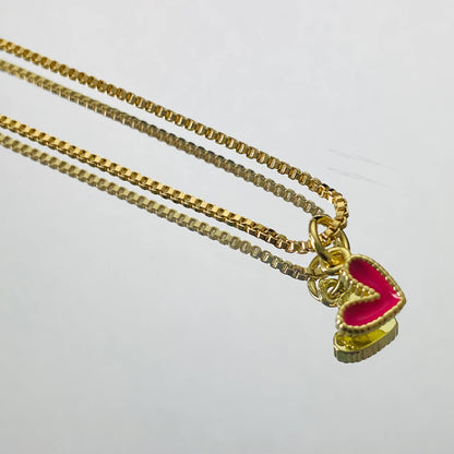 Small Heart Enamel Necklace