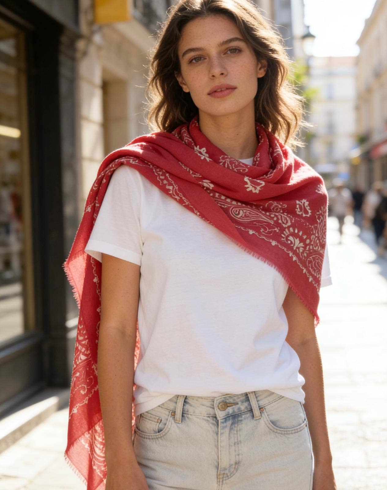 Pre-order Renee Large square scarf bandana pattern
