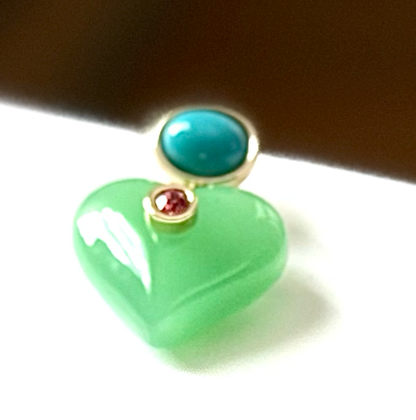 Lucky Heart- Evil Eye Heart Earrings. 