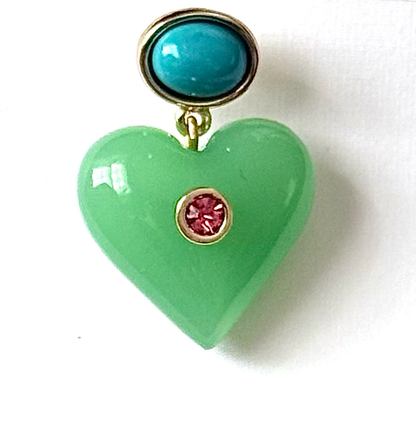 Lucky Heart- Evil Eye Heart Earrings. 
