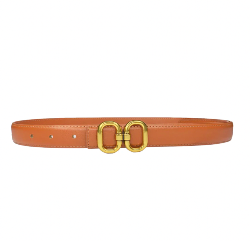Double Oval Linked Belt - Brown